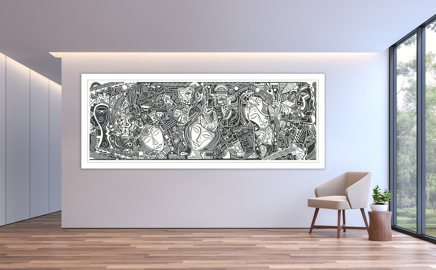 Conversation, ink on paper